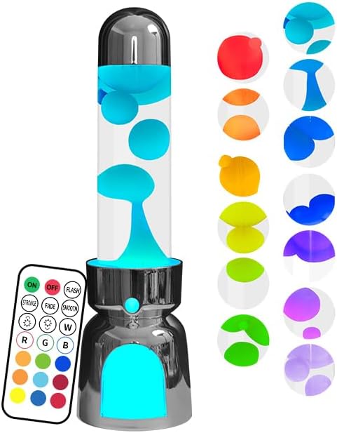 MLATAOOYG Lighthouse Liquid Motion Lamp, Decorative Night Light with Green Wax, 13-Color Changing, Safe Flameless Mood Lig...