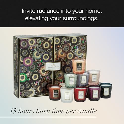 Voluspa Japonica Archive 12 Pc Votive Scented Candles Gift Set, 1.25 oz Each, Scented Candles for Home, 15 Hour Burn Time ...