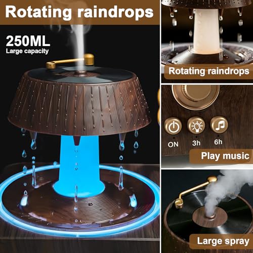 Morbou Raindrop Aroma Diffuser Room Humidifier with White Noise, 7-Color Air Mist Essential Oil Diffuser Sleep Sounds Arom...