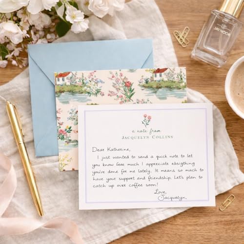 Personalized Stationery Note Cards with Envelopes Stationary for Women Personalized Cards with Envelopes Personalized Flor...