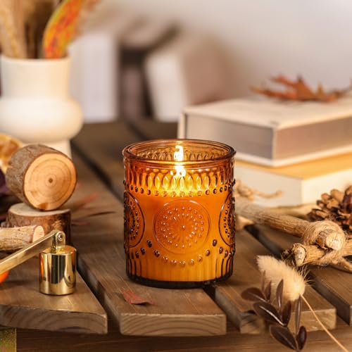 DARJEN Sandalwood Candles for Home- 5.3oz 35H Natural Soy Wax Aromatherapy Jar Candle with Strong Scent, Decorative Aesthe...