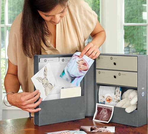 Savor | Baby Keepsake Organizer Box | The Original Fabric Acid-Free Modern Minimalist Gender-neutral Memory Box with Label...