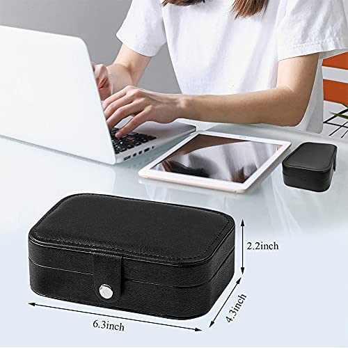 Hatori Travel Jewelry Box, PU Leather Small Jewelry Organizer for Women Girls, Portable Mini Travel Case Display Storage H...