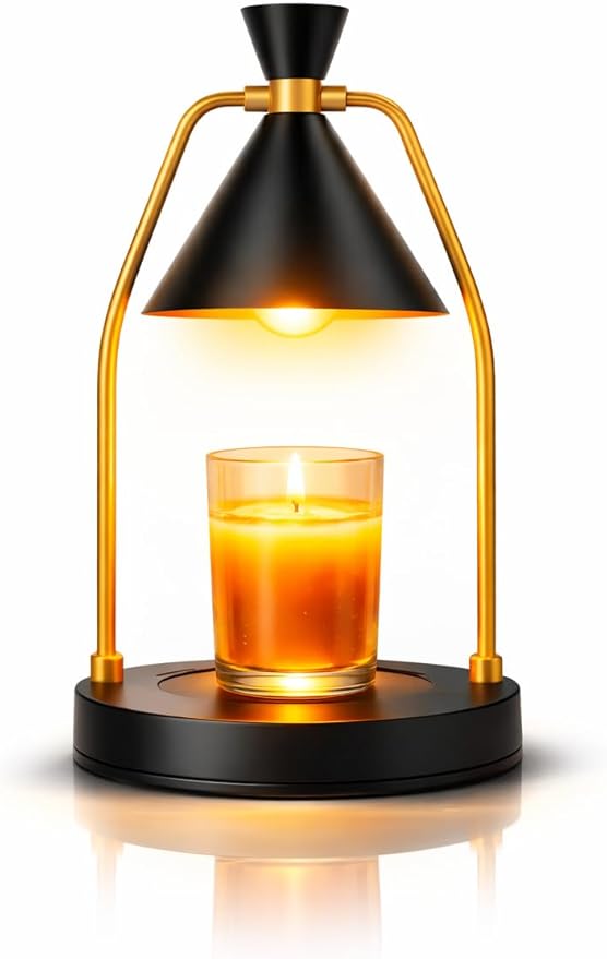 MIGHTY T Candle Warmer Lamp with Timer & Dimmer – Flameless Candle Lamp for Jar Candles – Adjustable Brightness – Safe Hom...