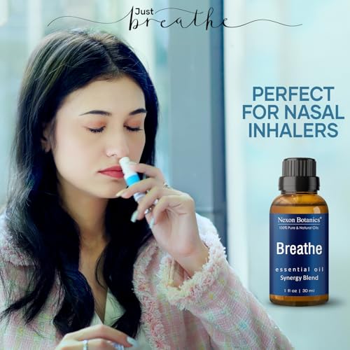 Breathe Essential Oil Blend 30 ml - Breath Sinus Relief with Menthol Oils - for Humidifiers, Diffusers, and Aromatherapy -...