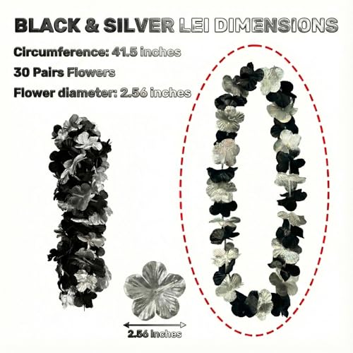 Mowane Leis for Luau Party, 24 Count Thick and 41.5” Lush Flower, Christmas & New Year’s Eve, Winter Celebrations