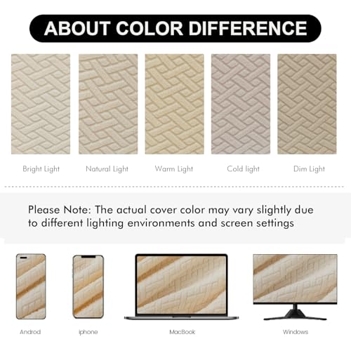 Genina Seat Covers for Dining Room Chair Seat Slipcovers Kitchen Chair Covers (Beige, 4 Pcs)
