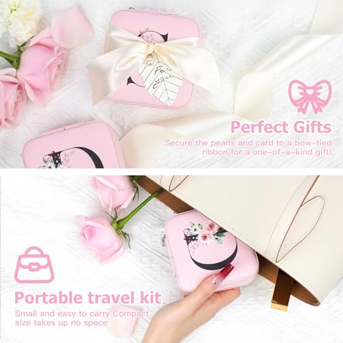 AYGXU Travel Jewelry Box for Women and Girls - Small Case With Initial A-Z - Teacher Gifts