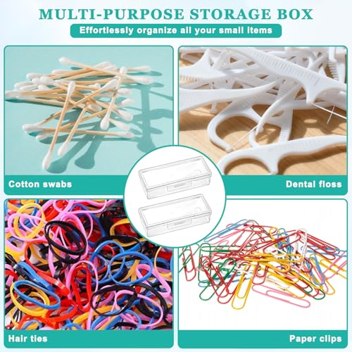 2PCS Cotton Swab Holder for Travel, Floss Picks Case, Portable Small Dental Floss Holders, Cotton Swab Boxs Travel Storage...