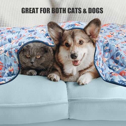 Tuiskusa Premium Cooling Blanket for Dogs Pet Cooling Pads Washable Pet Cool Mat for Cats Hot Weather Puppy Lightweight Th...