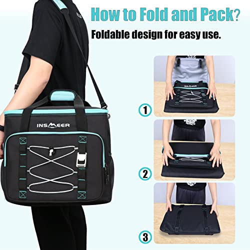 INSMEER Insulated Cooler Bag 90Cans/55L Large Cooler Bag Soft Sided Cooler with Shoulder Strap, Collapsible Coolers, Porta...
