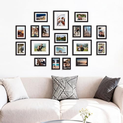 upsimples 19 Pack Picture Frames Collage Wall Decor for Mounting or Tabletop Display, Photo Gallery Frame Set for Family, ...