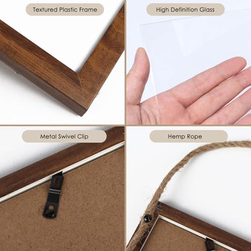 QUTREY 5x7 Collage Picture Frames, 6 Openings Hanging Photo Frame Set Display Vertical 5 by 7 inch Pictures for Wall Deco...