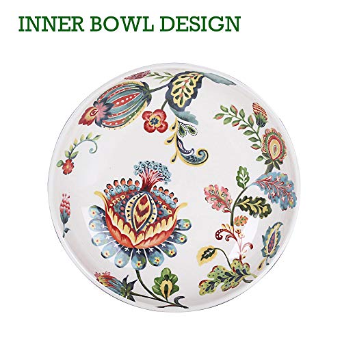 Bico Protea Cynaroides Pasta Bowls, 35oz Salad Bowl Set of 4, Large Ceramic Serving Dinner Bowls for Soup and Cereal, Micr...