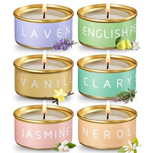 Floral Scented Candles Gift Set, Natural Beeswax with Essential Oils, Holiday Aromatherapy Candles for Christmas Stocking ...