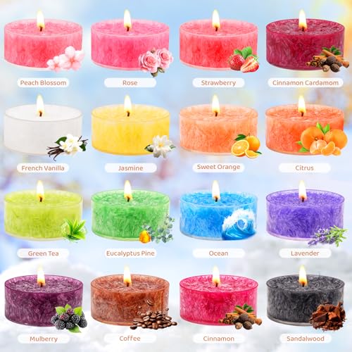Tealight Candles for Women 16 Pack Aromatherapy Scented Candles Small Candle Gift Set for Women with 16 Scents Long-Lastin...