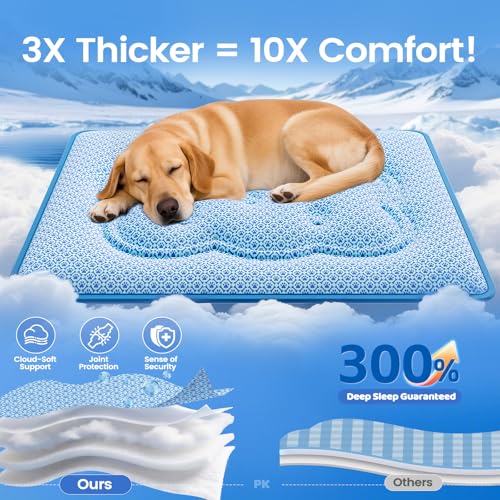 Cat Cooling Mat, Thick Cooling Mat for Dogs with PCM & Thermochromic Tech, Dual-Sided Durable Waterproof Cool Pet Bed Mat ...