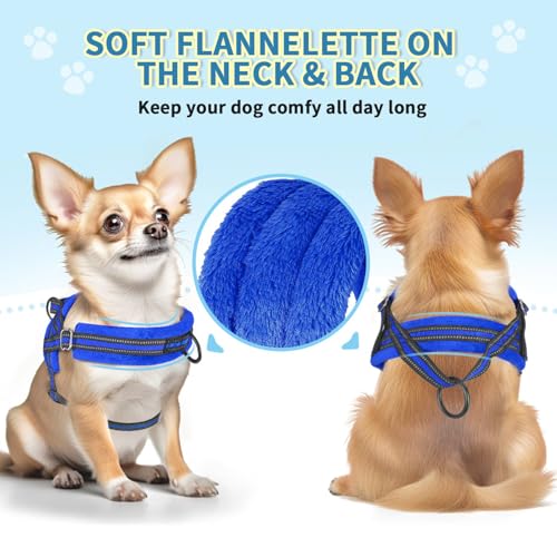 Lukovee No Pull Dog Harness and Leash Set, Soft Padded Small Dog Harness, Neck & Chest Adjustable Reflective Vest Puppy Ha...