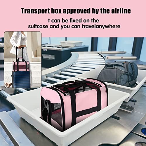 Cat Carrying Case - Pet Carrier Airline Approved, Protable and Breathable Pet Travel Carrier Removable Fleece Pad, Collaps...