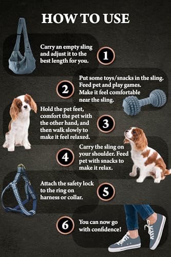 Noah & Paw Dog Sling Carrier for Small Dogs 5-18lb, Dog Sling for Small Dogs and Cats, Dog Carrier with Adjustable Padded ...