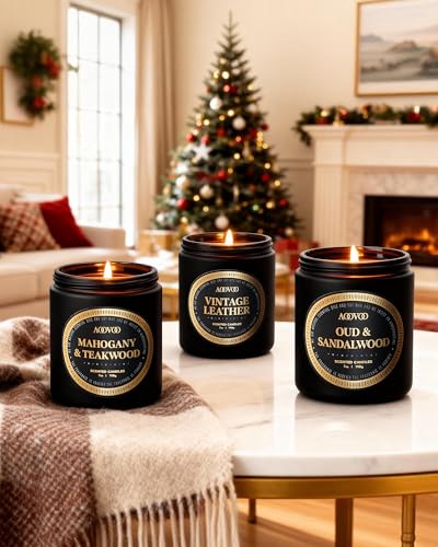 AOOVOO Scented Candles Gift Set - 6 Pack Men Candles for Home Scented, 42 oz Soy Candle for Men, 300 Hour Long Lasting Can...