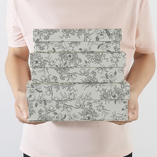 Soul & Lane Decorative Storage Boxes with Lids, Set of 3 Cardboard Boxes for Home Décor and Documents, Memory Organizers f...