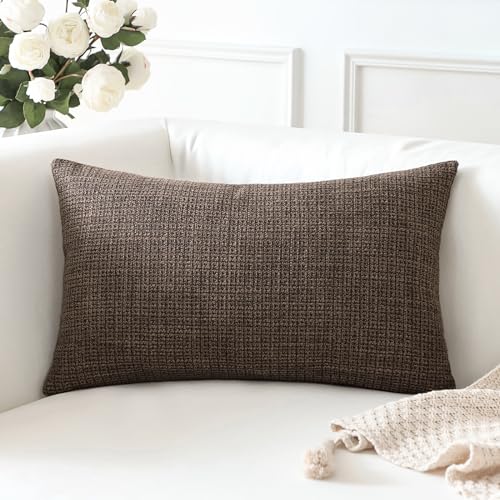 OTOSTAR Linen Throw Pillow Cover Set of 1 Decorative Lumbar Pillowcases Cushion Covers 16x24 Inch for Home Decor Sofa Bedr...