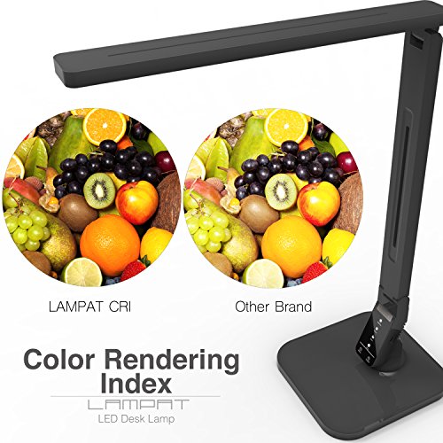 Lampat Dimmable LED Desk Lamp, 4 Lighting Modes (Reading/Studying/Relaxation/Bedtime), 5-Level Dimmer, Touch-Sensitive Con...