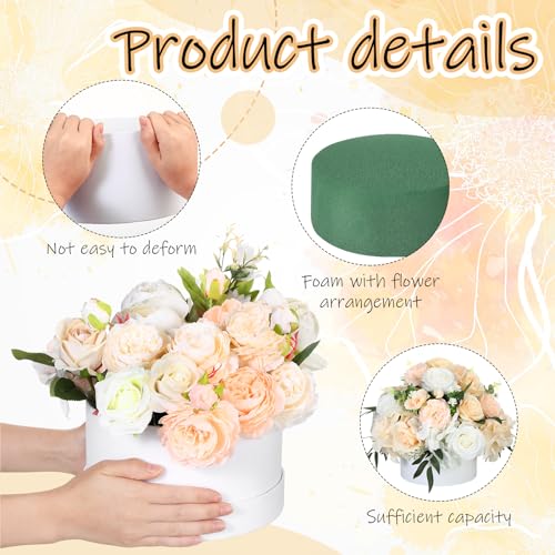 Nuenen Gift Boxes with Lids Floral Foam Set Round Boxes Flower Arrangements Supplies Round Floral Foam for Flowers for Mot...