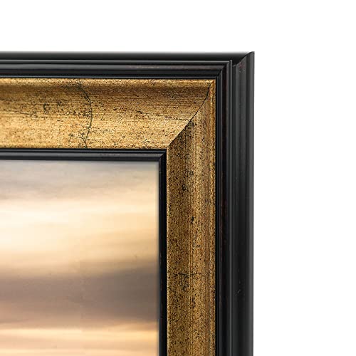 Golden State Art, 8x12 Inch Poster Frame Dark Gold Brown & Bronze, Horizontal And Vertical Wall Display, With Real Glass