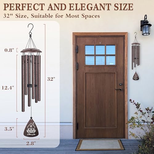 House Warming Gifts New Home, 32" Bronze Wind Chimes Housewarming Gifts, New Home Gift Ideas for Women Men Homeowners Coup...