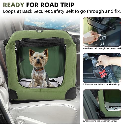 Petprsco Large Cat Carrier for 2 Cats Small Medium Dogs, Soft Pet Carrier 24x17x17 for Traveling with Warm Blanket Foldabl...