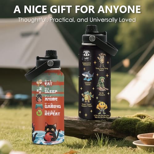 DUUV Cat Gifts for Women, 32 Oz Anime Cat Water Bottle, Cats Lover Gifts for Birthday, Cute Anime Bottles for Mom Sister F...