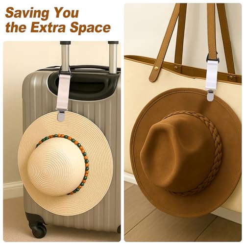 rerekiki 6 Pcs Hat Clip for Travel on Bag, Beach Vacation/Cruise Essentials Hats Holder, Strong Grip Space-saving Hat Clip...