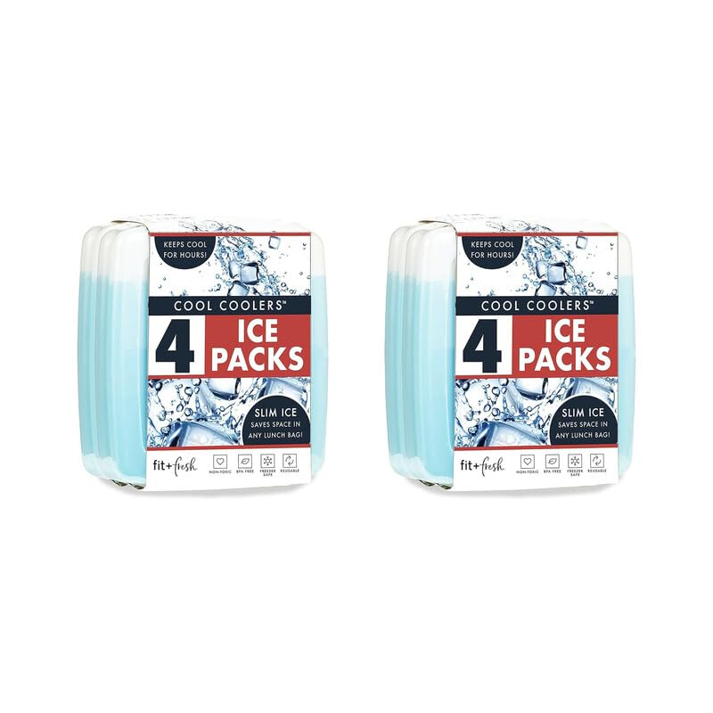 Cool Coolers by Fit + Fresh, Reusable & Long-Lasting Slim Ice Packs, Cold Packs for Lunch Boxes, Ice Packs for Lunch Bags,...