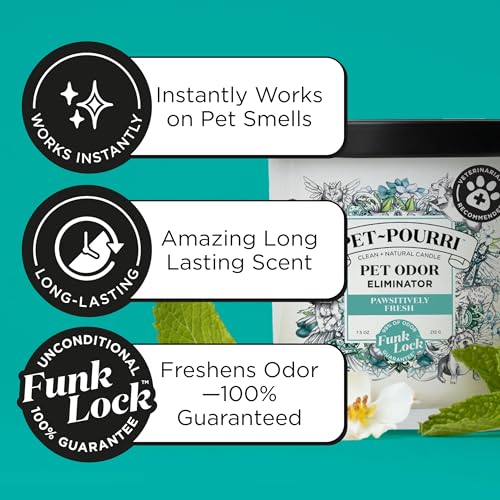 Pet-Pourri Pawsitively Fresh Pet Odor Deodorizer Candle, Burns Up to 45 Hours, Aromatherapy & Air Freshener with Essential...