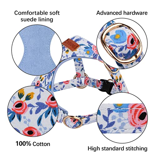 CHEDE No Pull Floral Pattern Dog Harness- Lightweight and Soft Harness, Adjustable Small Dog Harness and Leash Set, with D...