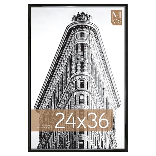 MCS Trendsetter 24x36 Poster Frame Black High-Gloss, Vertical & Horizontal Wall Hanging Large Picture Frame for Photos, Po...