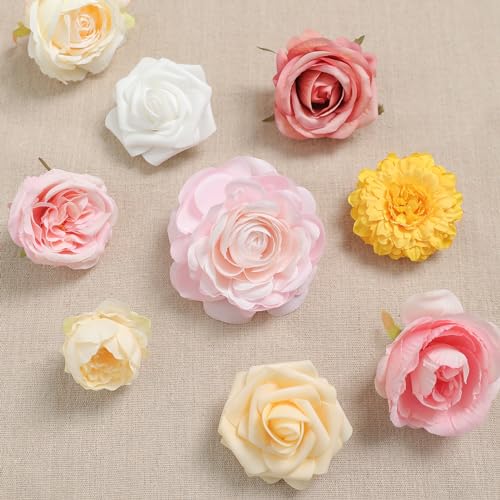 RUIDKUN Artificial Flower Assortment for DIY Centerpiece Arrangement Wedding Hand Bouquet Flower Bouquet Centerpiece Arran...