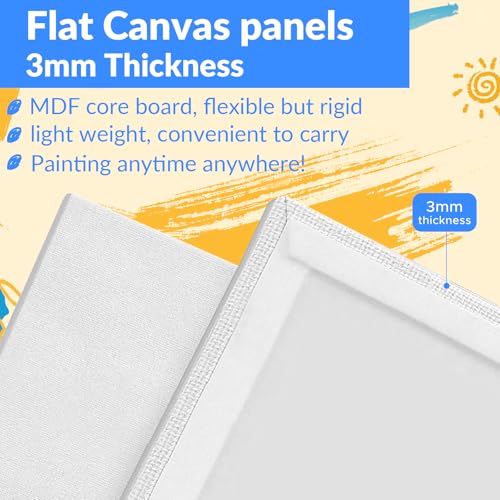 Canvases for Painting 48 Pack, 8x10 inch Blank Canvas Boards, Primed Acid-Free 100% Cotton Canvas Panels for Acrylic Oil T...