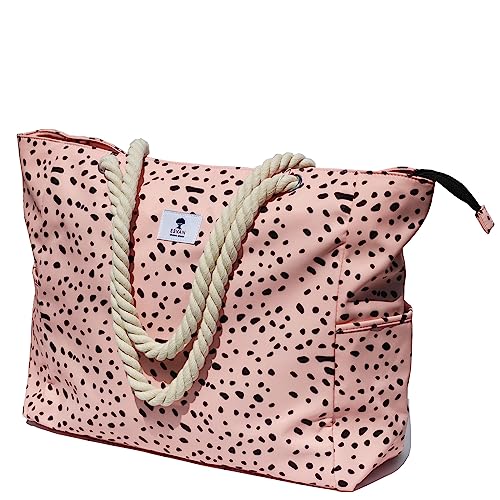 OVERSIZE BEACH BAG Large Tote Bag for Women Waterproof Sandproof with Dry Wet Compartment for Pool Gym Travel