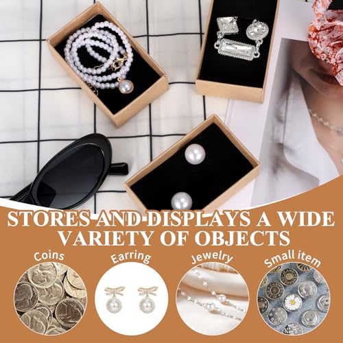 FUPMILPHRANX 96 Pack Jewelry Gift Boxes with Lids, Small Kraft Jewelry Packaging Boxes with Foam Inserts for Necklaces Ear...