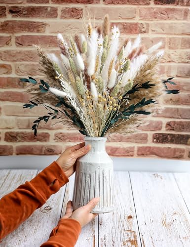 xin's convey 126pcs Dried Pampas Grass Decorations, Dried Flowers Bouquet, Reed Grass Bouquet for Boho Floral Wedding, Bed...