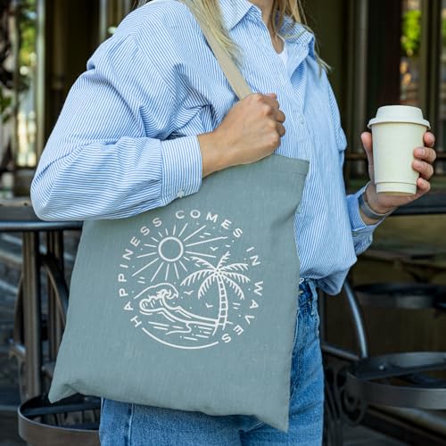 Lacosu Coastal Canvas Tote Bags for Women - Beach Vacation Gifts, Reusable Grocery & Shopping Bags