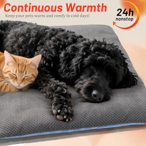 Self Warming Cat Bed Mat for Indoor Cat & Small Dogs, 26" x 17" Double-Sided Dog Warming Mat & Self Cooling Pet Pad, Refle...