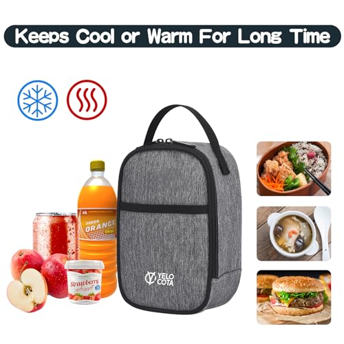 Yelocota Small Insulated Lunch Bag- Snack Bag- Mini Cooler Bag with Handle Buckle for Travel,Work,School(Storage Space bel...