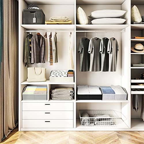 Homsorout Closet Organizers Bins 6 Packs - Large Closet Shelf Organizer with Handles, Fabric Trapezoid Storage Bins, Colla...