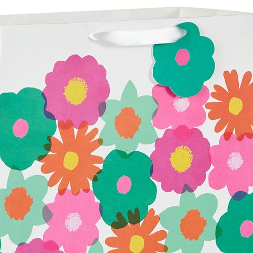 Hallmark Modern Flowers and Ice Cream Birthday Gift Bag Set (2 Bags: 13" Large and 15" Extra Large) for Kids, Teens, Friends