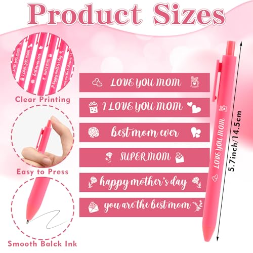 24 Set Mother's Day Sticky Notes and Pens Set Pink Flower Bouquet Heart Gift Box Shaped Self-Adhesive Sticky Notepads Moth...