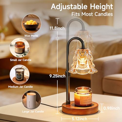 Vitelum Candle Warmer Lamp with Timer & Dimmer, Electric Wax Melter for Jar Candles, Safe Flameless Candle Warmer Light fo...